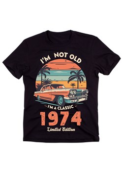 Męska czarna koszulka I' m not old 1974 ze sklepu Time For Fashion w kategorii T-shirty męskie - zdjęcie 175640700