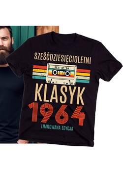 Męska czarna koszulka z nadrukiem na 60 urodziny ze sklepu Time For Fashion w kategorii T-shirty męskie - zdjęcie 175640711