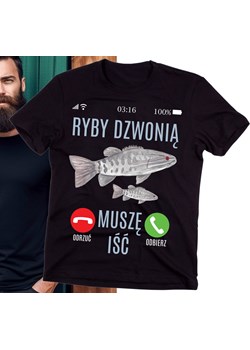 koszulka dla dziadka wędkarza - ryby dzwonią muszę iść ze sklepu Time For Fashion w kategorii T-shirty męskie - zdjęcie 175640870