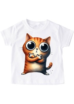 dziecięca koszulka ze śmiesznym kotem kotek7 ze sklepu Time For Fashion w kategorii Bluzki dziewczęce - zdjęcie 175640922