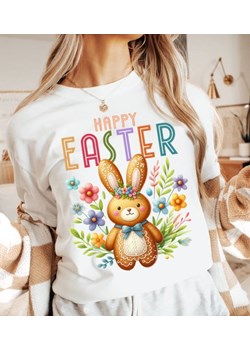 damska koszulka na wielkanoc HAPPY EASTER ze sklepu Time For Fashion w kategorii Bluzki damskie - zdjęcie 175641630