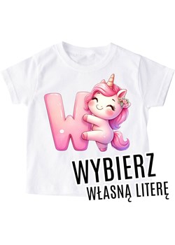 koszulka dla dziewczynki z pierwszą literką imienia unicorn2 ze sklepu Time For Fashion w kategorii Bluzki dziewczęce - zdjęcie 175641781