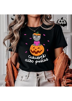 CZARNA koszulka na halloween ze sklepu Time For Fashion w kategorii Bluzki damskie - zdjęcie 175642441