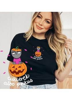 CZARNA koszulka na halloween ze sklepu Time For Fashion w kategorii Bluzki damskie - zdjęcie 175642482