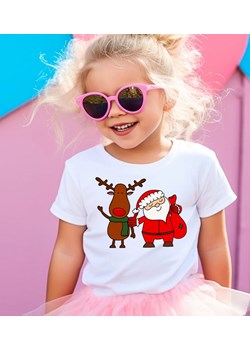 Koszulka dla dziecka MIKOŁAJ Z RENIFEREM ze sklepu Time For Fashion w kategorii Bluzki dziewczęce - zdjęcie 175642610