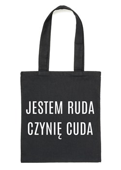 Czarny Shopper"JESTEM RUDA CZYNIĘ CUDA" ze sklepu Time For Fashion w kategorii Torby Shopper bag - zdjęcie 175642912