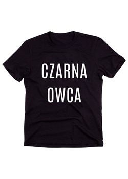 Czarny Klasyczny T-shirt "CZARNA OWCA" ze sklepu Time For Fashion w kategorii Bluzki damskie - zdjęcie 175642932