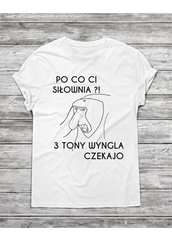 Koszulka męska "po co ci siłownia?..." ze sklepu Time For Fashion w kategorii T-shirty męskie - zdjęcie 175643370