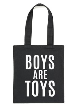 Czarny Shopper"BOYS ARE TOYS" ze sklepu Time For Fashion w kategorii Torby Shopper bag - zdjęcie 175643571