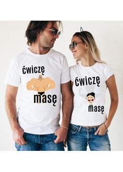 Zestaw dla pary ĆWICZĘ MASĘ+ĆWICZĘ MASĘ ze sklepu Time For Fashion w kategorii T-shirty męskie - zdjęcie 175643713