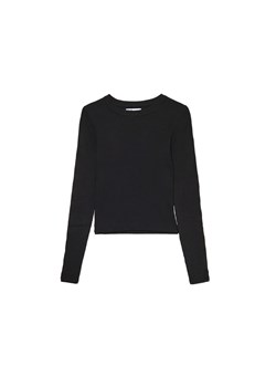 Cropp - Prążkowany sweter z wycięciami na rękawach - czarny ze sklepu Cropp w kategorii Swetry damskie - zdjęcie 175644264