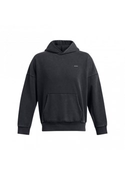 Męska bluza dresowa nierozpinana z kapturem Under Armour UA Icon Hwt Flc Wash Os Hood - czarna ze sklepu Sportstylestory.com w kategorii Bluzy męskie - zdjęcie 175652183