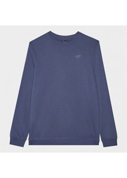 Męska bluza dresowa nierozpinana bez kaptura 4F 4FWMM00TSWSM1767 - granatowa ze sklepu Sportstylestory.com w kategorii Bluzy męskie - zdjęcie 175652400