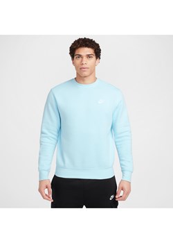 Męska bluza z dzianiny Nike Sportswear Club - Niebieski ze sklepu Nike poland w kategorii Bluzy męskie - zdjęcie 175652694