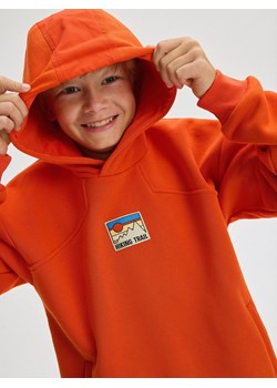 Reserved - Bawełniana bluza z kapturem - pomarańczowy ze sklepu Reserved w kategorii Bluzy chłopięce - zdjęcie 175656983
