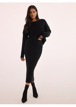 Mohito - Dzianinowa czarna spódnica midi - czarny ze sklepu Mohito w kategorii Spódnice - zdjęcie 175658284