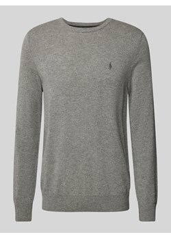 Sweter z dzianiny z wełny lana z okrągłym dekoltem ze sklepu Peek&Cloppenburg  w kategorii Swetry męskie - zdjęcie 175661092