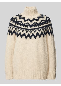 Sweter z dzianiny ze stójką model ‘FAIR ISLE’ ze sklepu Peek&Cloppenburg  w kategorii Swetry damskie - zdjęcie 175661742