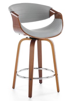 Hoker w stylu modern retro orzech + popielaty - Yagi ze sklepu Edinos.pl w kategorii Hokery - zdjęcie 175667863