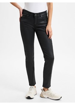 MAC Damskie spodnie skinny Kobiety Sztuczne włókno czarny jednolity ze sklepu vangraaf w kategorii Jeansy damskie - zdjęcie 175670373