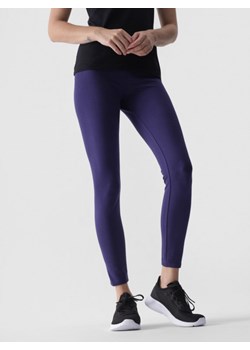 Damskie legginsy dzianinowe 4F 4FWMM00TTIGF195 - granatowe ze sklepu Sportstylestory.com w kategorii Spodnie damskie - zdjęcie 175671162