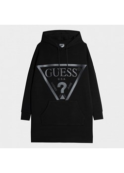 Damska bluza dresowa nierozpinana z kapturem GUESS ALISA LONG HOODED - antracytowy ze sklepu Sportstylestory.com w kategorii Bluzy damskie - zdjęcie 175676693