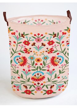 Folkifreckles Kosz &quot;Mexican Flowers&quot; w kolorze jasnoróżowym ze wzorem na pranie - 40 x 50 cm ze sklepu Limango Polska w kategorii Kosze i pudełka na zabawki - zdjęcie 175686682