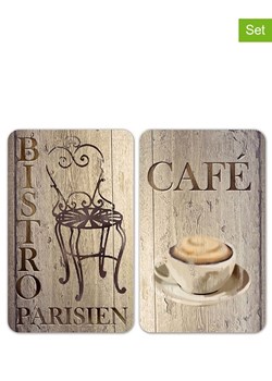 Wenko Płyty (2 szt.) "Bistro" w kolorze beżowym na kuchenkę - 30 x 52 cm ze sklepu Limango Polska w kategorii Akcesoria kuchenne - zdjęcie 175699040