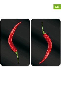 Wenko Płyty (2 szt.) w kolorze czarno-czerwonym na kuchenkę - 30 x 52 cm ze sklepu Limango Polska w kategorii Akcesoria kuchenne - zdjęcie 175699053