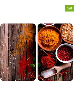 Wenko Płyty (2 szt.) w kolorze czerwono-brązowym na kuchenkę - 30 x 52 cm ze sklepu Limango Polska w kategorii Akcesoria kuchenne - zdjęcie 175699282