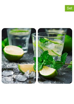 Wenko Płyty (2 szt.) &quot;Mojito&quot; w kolorze zielono-szarym na kuchenkę - 30 x 52 cm ze sklepu Limango Polska w kategorii Akcesoria kuchenne - zdjęcie 175699433