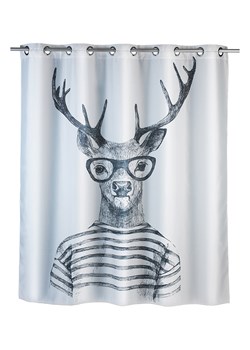 Wenko Zasłonka prysznicowa w kolorze biało-czarnym - 200 x 180 cm ze sklepu Limango Polska w kategorii Akcesoria łazienkowe - zdjęcie 175705092