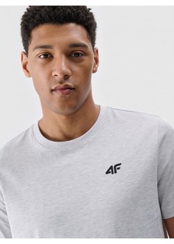 Męski t-shirt basic 4F 4FWMM00TTSHM2256 - szary ze sklepu Sportstylestory.com w kategorii T-shirty męskie - zdjęcie 175720432
