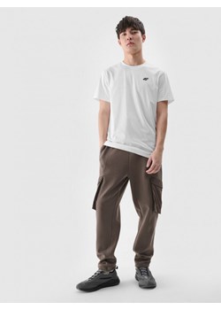 Męski t-shirt basic 4F 4FWMM00TTSHM2256 - biały ze sklepu Sportstylestory.com w kategorii T-shirty męskie - zdjęcie 175720450