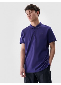 Męska koszulka polo 4F 4FWMM00TPTSM367 - granatowa ze sklepu Sportstylestory.com w kategorii T-shirty męskie - zdjęcie 175720530