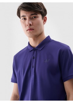 Męska koszulka polo 4F 4FWMM00TPTSM367 - granatowa ze sklepu Sportstylestory.com w kategorii T-shirty męskie - zdjęcie 175720531