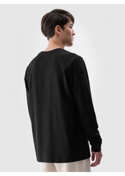 Męski longsleeve basic 4F 4FWMM00TLONM432 - czarny ze sklepu Sportstylestory.com w kategorii T-shirty męskie - zdjęcie 175720552