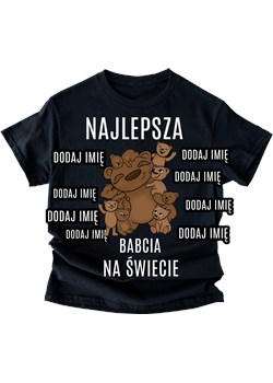 Koszulka dla Babci - NAJLEPSZA BABCIA z imionami 8 wnuczków ze sklepu Time For Fashion w kategorii Bluzki damskie - zdjęcie 175724020