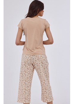 Bawełniana piżama damska 846/395 Suzana, Kolor beżowy-wzór, Rozmiar S, Cornette ze sklepu Primodo w kategorii Piżamy damskie - zdjęcie 175728102