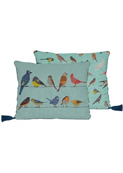 Folkifreckles Poszewka &quot;Fancy Birds&quot; w kolorze turkusowym na poduszkę - 50 x 35 cm ze sklepu Limango Polska w kategorii Poduszki dekoracyjne - zdjęcie 175732781