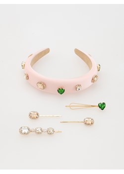 Reserved - Zestaw opaska i spinki do włosów - pastelowy róż ze sklepu Reserved w kategorii Opaski dziecięce - zdjęcie 175733021