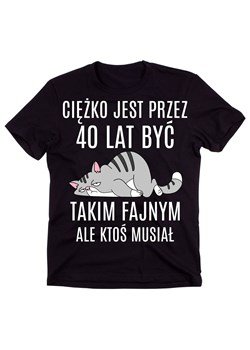 Czarna męska koszulka na 40 urodziny na prezent ze sklepu Time For Fashion w kategorii T-shirty męskie - zdjęcie 175745162