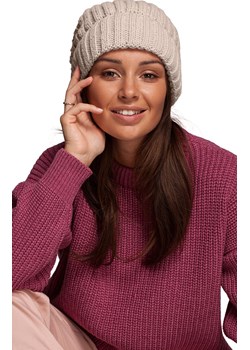 BK058 czapka z wełną, Kolor beżowy, Rozmiar uniwersalny, BE Knit ze sklepu Primodo w kategorii Czapki zimowe damskie - zdjęcie 175746773