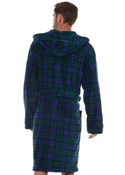 Szlafrok męski z kapturem granatowy 2457 Pedro, Kolor granatowy-wzór, Rozmiar 2XL, L&amp;L ze sklepu Primodo w kategorii Szlafroki męskie - zdjęcie 175746862