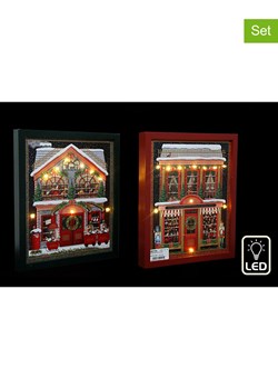 SiL Interiors Lampy dekoracyjne (4 szt.) w kolorze czerwono-zielonym - 25 x 30 cm ze sklepu Limango Polska w kategorii Dekoracje bożonarodzeniowe - zdjęcie 175769010