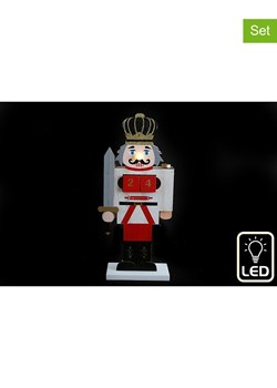SiL Interiors Lampki dekoracyjne (2 szt.) w kolorze czerwono-białym - wys. 26 cm ze sklepu Limango Polska w kategorii Dekoracje bożonarodzeniowe - zdjęcie 175769014