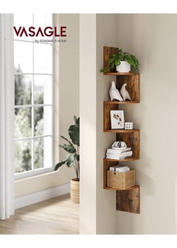 Songmics Regał w kolorze brązowym na książki - 20 x 127,5 x 20 cm ze sklepu Limango Polska w kategorii Regały i witryny - zdjęcie 175769062