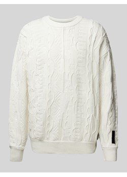 Sweter z dzianiny z naszywką z logo ze sklepu Peek&Cloppenburg  w kategorii Swetry męskie - zdjęcie 175783472