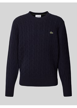 Sweter z dzianiny z naszywką z logo ze sklepu Peek&Cloppenburg  w kategorii Swetry męskie - zdjęcie 175815644