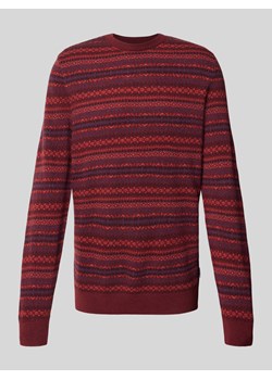 Sweter z dzianiny z okrągłym dekoltem model ‘orkney fair isle’ ze sklepu Peek&Cloppenburg  w kategorii Swetry męskie - zdjęcie 175817742